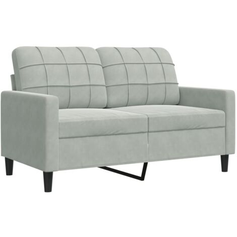 Canapé à 2 places,Sofa pour Salon,Banquette Gris clair 120 cm Velours CFW298601