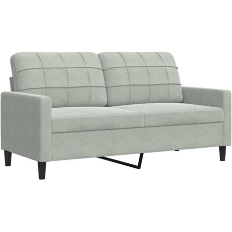 Canapé à 2 places,Sofa pour Salon,Banquette Gris clair 140 cm Velours CFW762409
