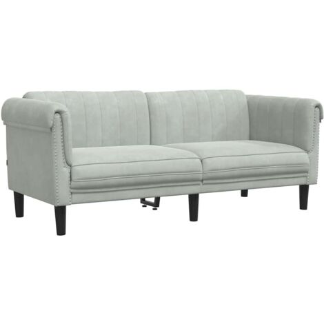 Canapé à 2 places,Sofa pour Salon,Banquette gris clair velours CFW487130