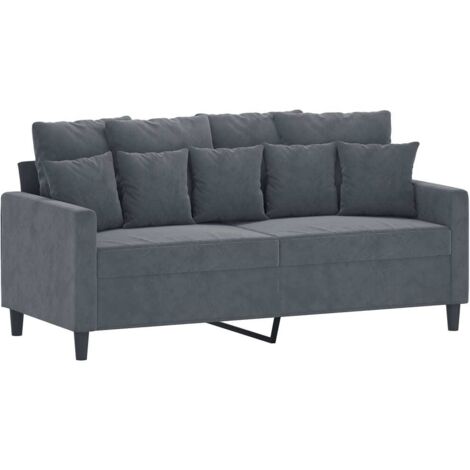 Canapé à 2 places,Sofa pour Salon,Banquette Gris foncé 140 cm Velours CFW414148