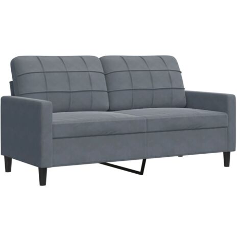 Canapé à 2 places,Sofa pour Salon,Banquette Gris foncé 140 cm Velours CFW466029