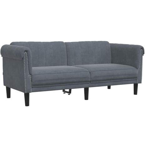 Canapé à 2 places,Sofa pour Salon,Banquette gris foncé velours CFW182474