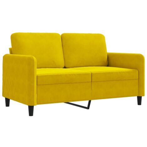 Canapé à 2 places,Sofa pour Salon,Banquette Jaune 120 cm Velours CFW226128