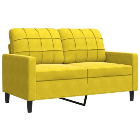 Canapé à 2 places,Sofa pour Salon,Banquette Jaune 120 cm Velours CFW762156