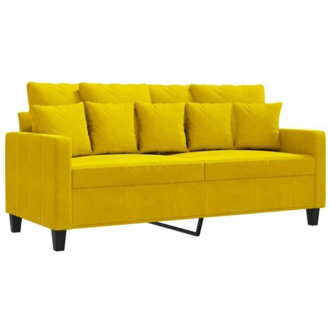 Canapé à 2 places,Sofa pour Salon,Banquette Jaune 140 cm Velours CFW227197