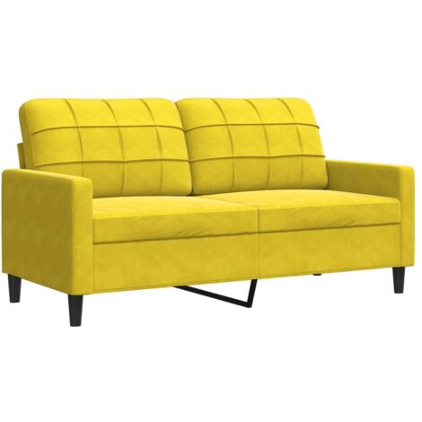 Canapé à 2 places,Sofa pour Salon,Banquette Jaune 140 cm Velours CFW694295