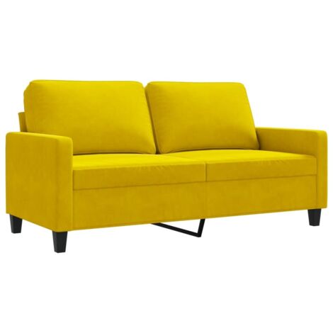 Canapé à 2 places,Sofa pour Salon,Banquette Jaune 140 cm Velours CFW938983