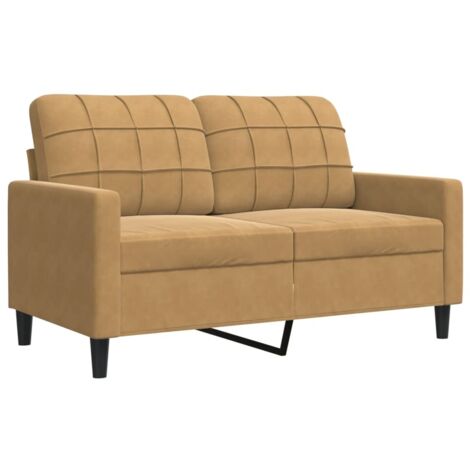 Canapé à 2 places，Sofa pour Salon，Banquette Marron 120 cm Velours CFW206552