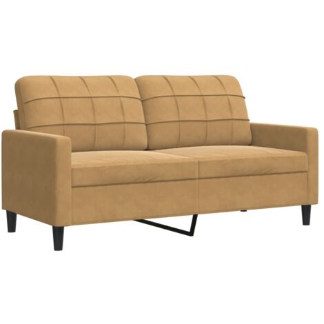 Canapé à 2 places，Sofa pour Salon，Banquette Marron 140 cm Velours CFW270826
