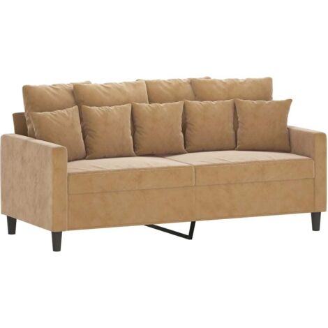 Canapé à 2 places，Sofa pour Salon，Banquette Marron 140 cm Velours CFW568623