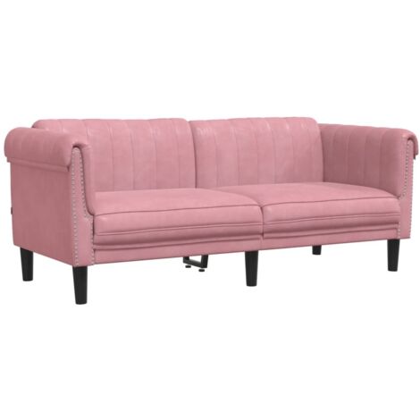 Canapé à 2 places，Sofa pour Salon，Banquette rose velours CFW596724