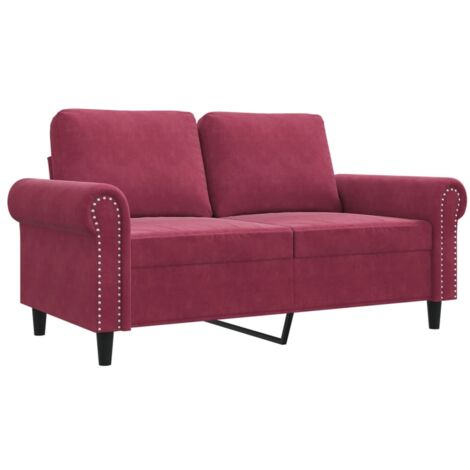 Canapé à 2 places,Sofa pour Salon,Banquette Rouge bordeaux 120 cm Velours CFW663686