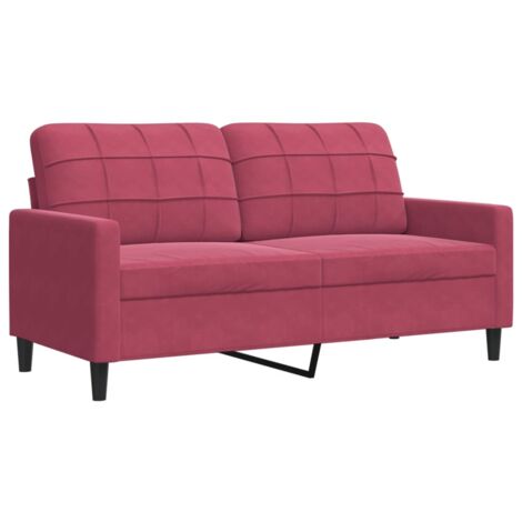 Canapé à 2 places,Sofa pour Salon,Banquette Rouge bordeaux 140 cm Velours CFW223898