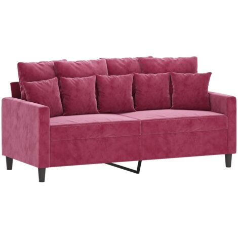 Canapé à 2 places,Sofa pour Salon,Banquette Rouge bordeaux 140 cm Velours CFW333682