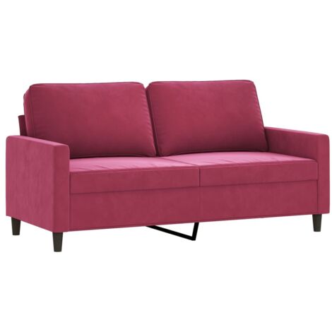 Canapé à 2 places,Sofa pour Salon,Banquette Rouge bordeaux 140 cm Velours CFW406075