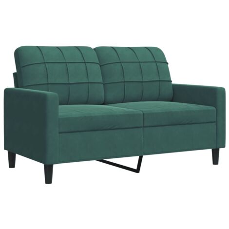 Canapé à 2 places,Sofa pour Salon,Banquette Vert foncé 120 cm Velours CFW527013