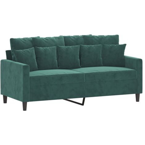 Canapé à 2 places,Sofa pour Salon,Banquette Vert foncé 140 cm Velours CFW559725