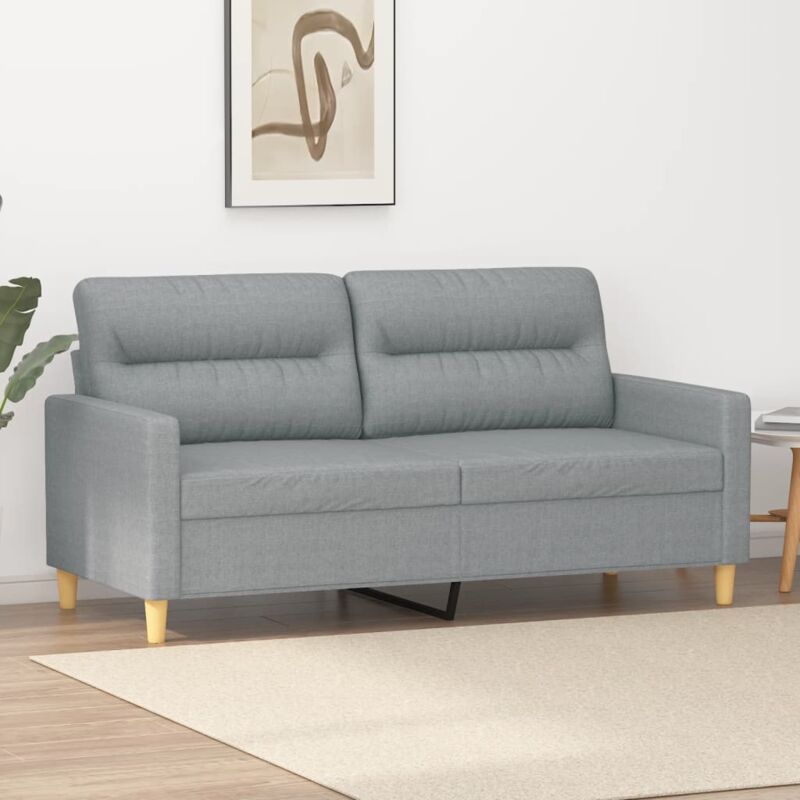 Vidaxl - Canapé à 2 places Gris clair 140 cm Tissu
