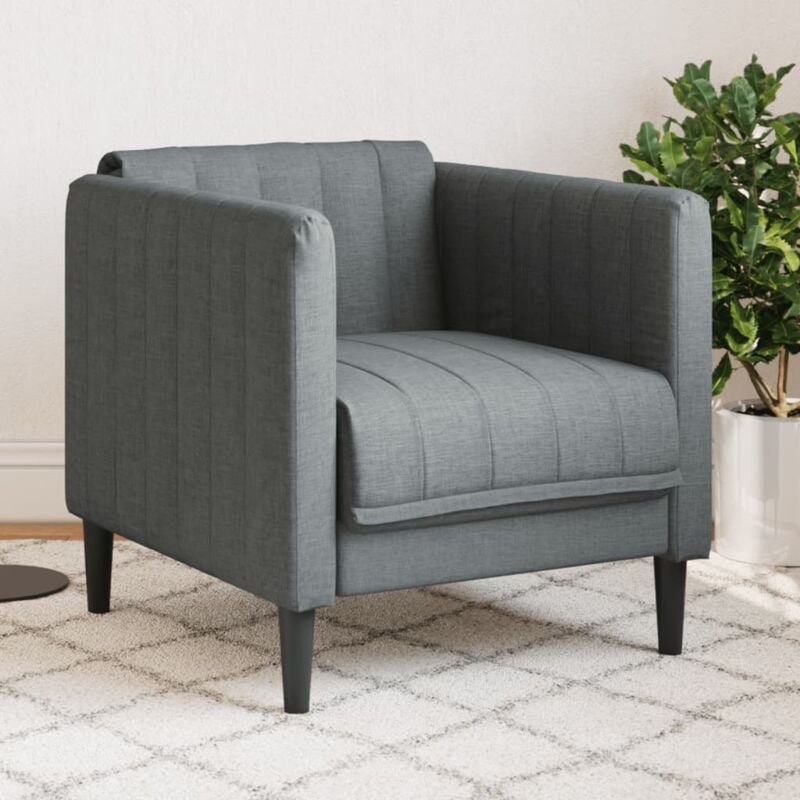 Vidaxl - Fauteuil gris foncé tissu