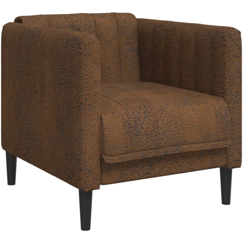 Vidaxl - Fauteuil marron similicuir daim