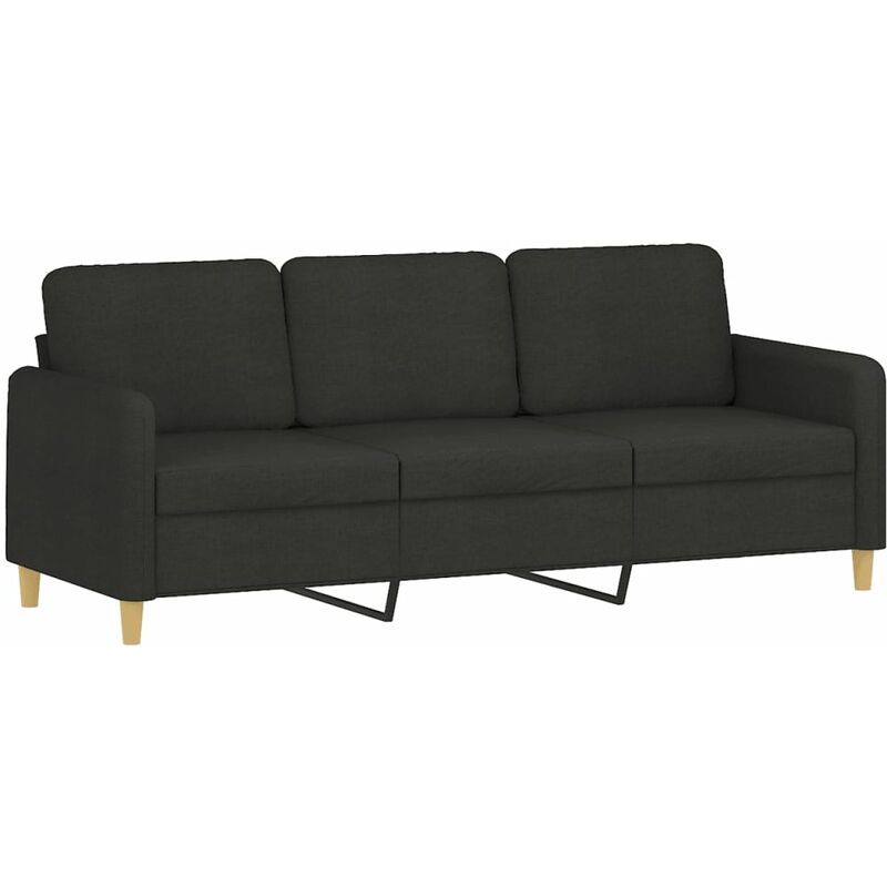 Vidaxl - Canapé à 3 places Noir 180 cm Tissu