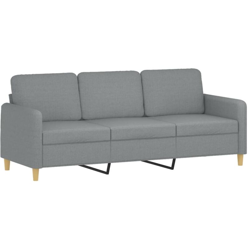 Vidaxl - Canapé à 3 places Gris clair 180 cm Tissu