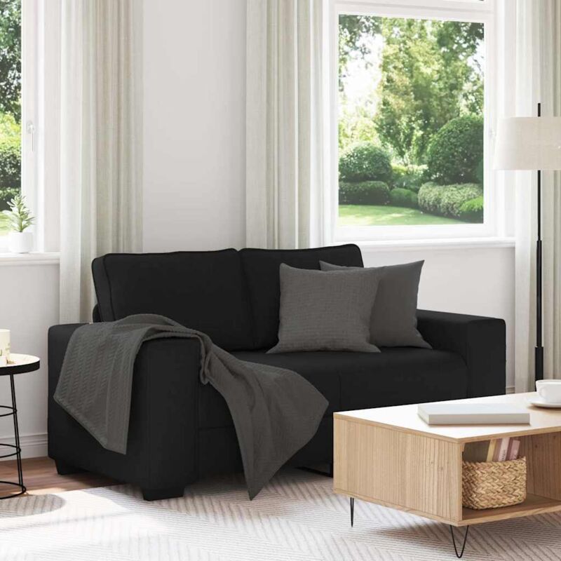 Vidaxl - Canapé à 2 places noir 120 cm tissu
