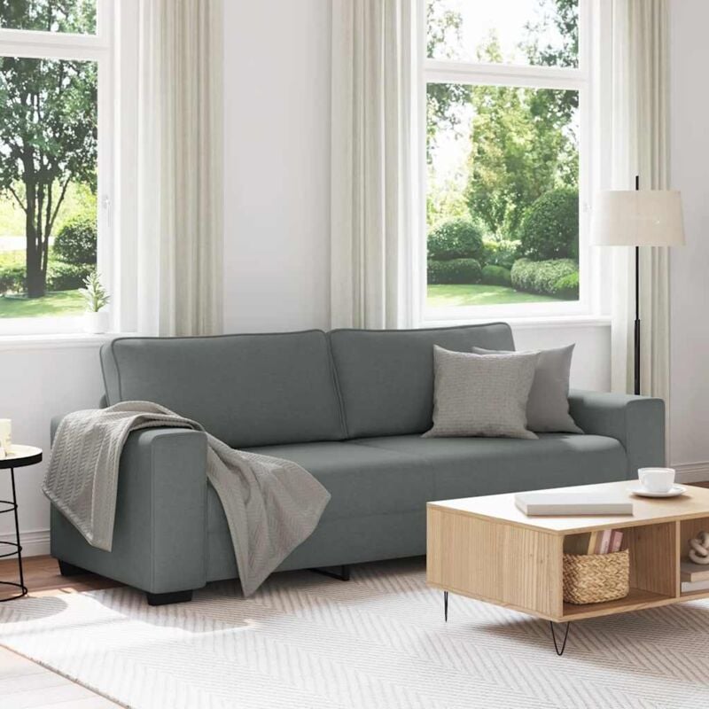 Vidaxl - Canapé à 3 places gris foncé 180 cm tissu