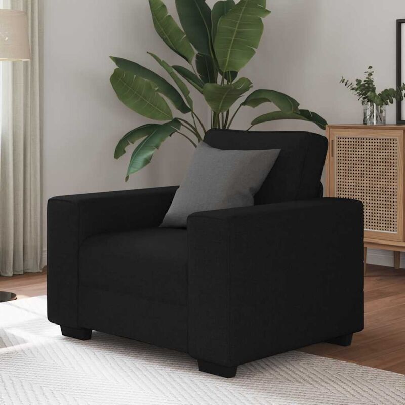 Vidaxl - Fauteuil noir 60 cm tissu