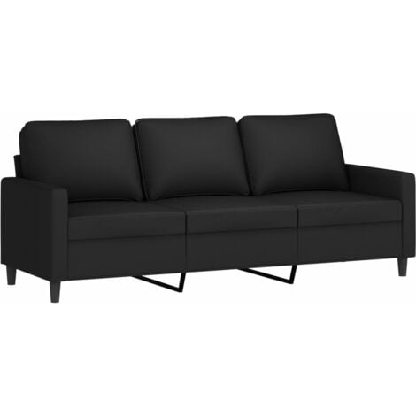Canapé à 3 places Noir 180 cm Velours vidaXL