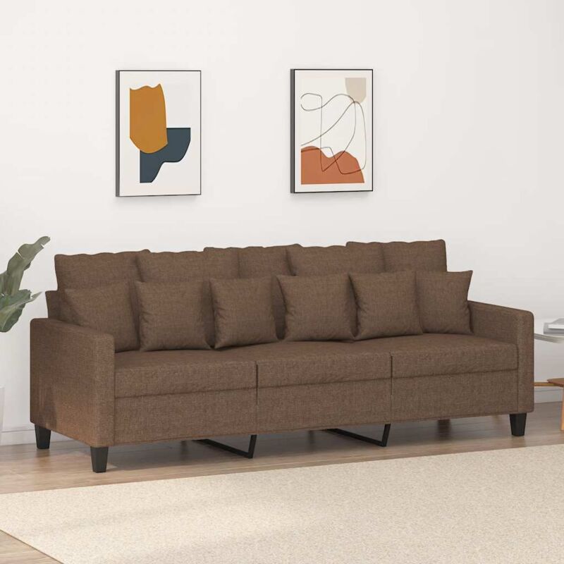 Vidaxl - Canapé à 3 places Marron 180 cm Tissu