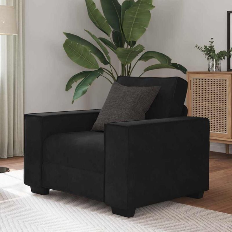 Vidaxl - Fauteuil noir 60 cm velours