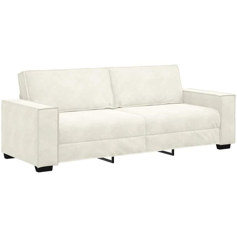 Vidaxl - Canapé à 3 places Crème 180 cm Velours