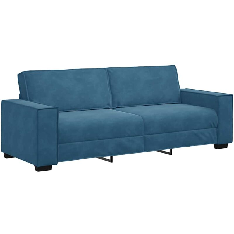 Vidaxl - Canapé à 3 places Bleu 180 cm Velours