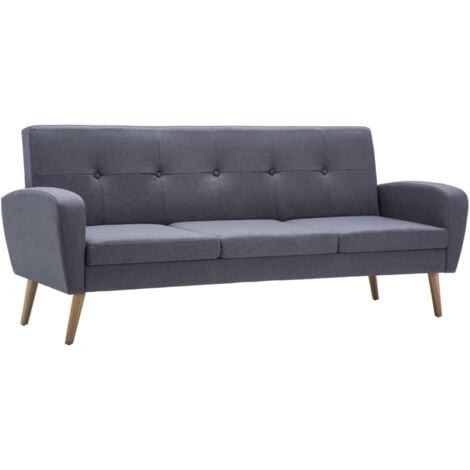 Canapé à 3 places Tissu Gris clair