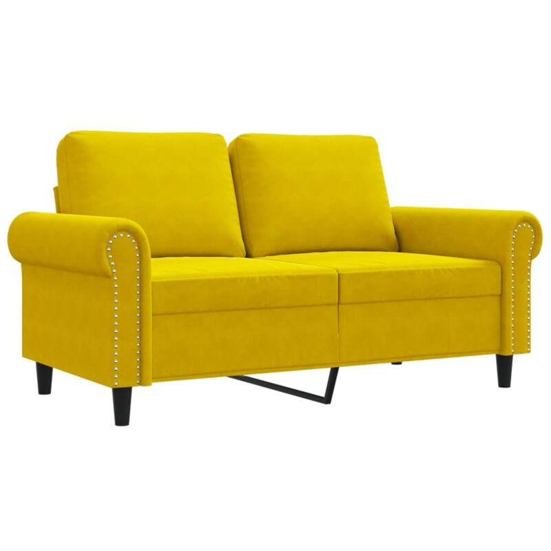 Vidaxl - Canapé à 2 places Jaune 120 cm Velours