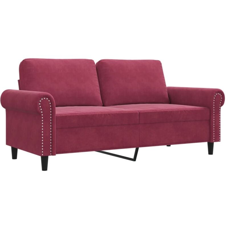 Vidaxl - Canapé à 2 places Rouge bordeaux 140 cm Velours