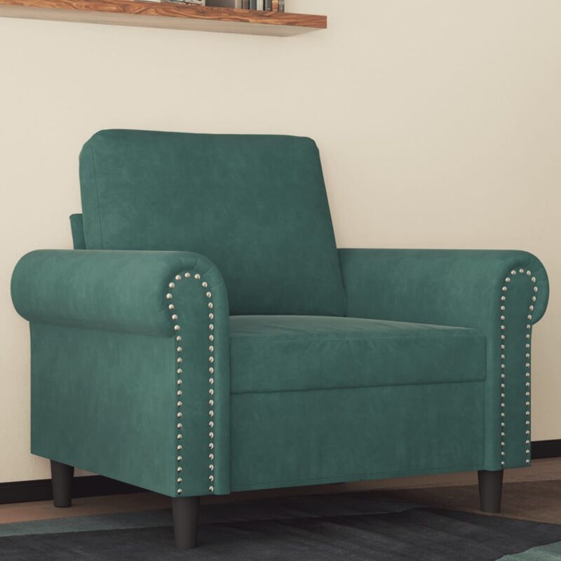 Fauteuil Vert foncé 60 cm Velours vidaXL
