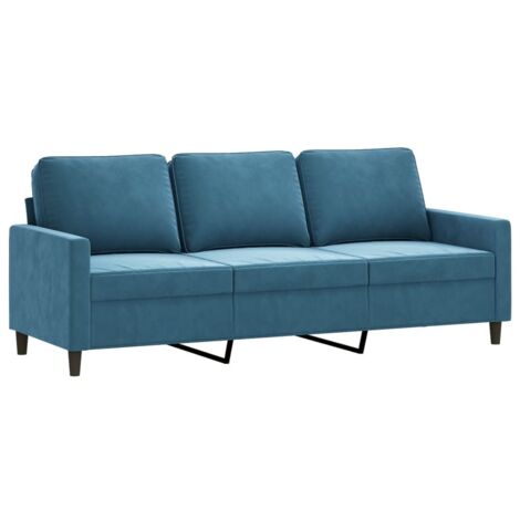 Canapé à 3 places,Sofa pour Salon,Banquette Bleu 180 cm Velours CFW796208