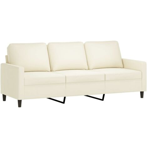 Canapé à 3 places,Sofa pour Salon,Banquette Crème 180 cm Velours CFW532965