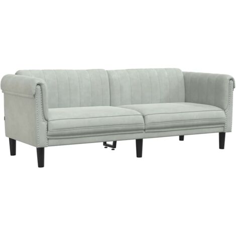 Canapé à 3 places,Sofa pour Salon,Banquette gris clair velours CFW279589