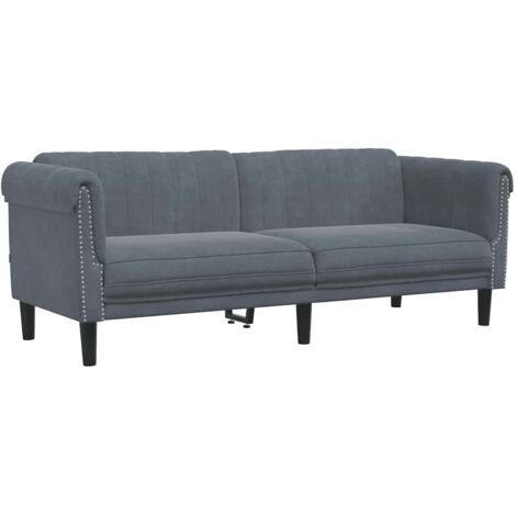 Canapé à 3 places,Sofa pour Salon,Banquette gris foncé velours CFW936940