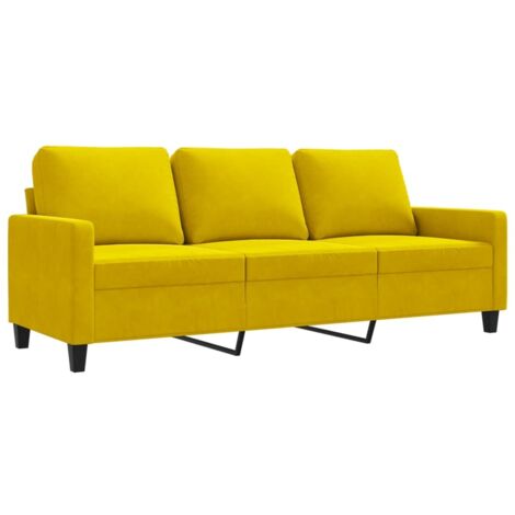 Canapé à 3 places,Sofa pour Salon,Banquette Jaune 180 cm Velours CFW189285