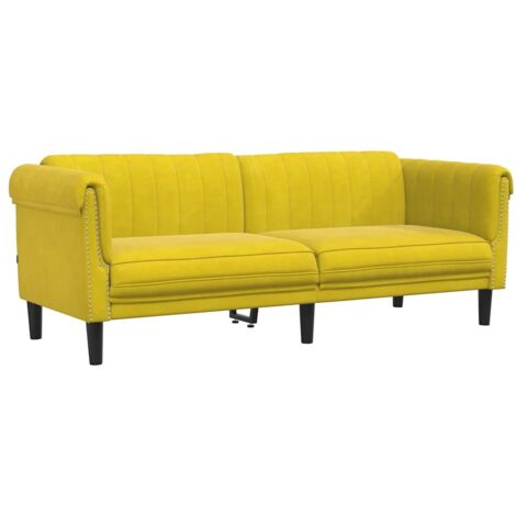 Canapé à 3 places,Sofa pour Salon,Banquette jaune velours CFW567167