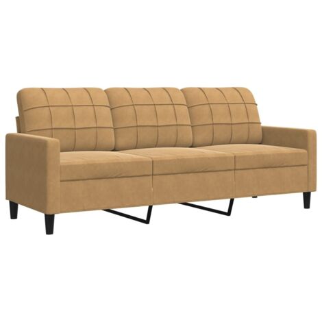 Canapé à 3 places，Sofa pour Salon，Banquette Marron 180 cm Velours CFW799336