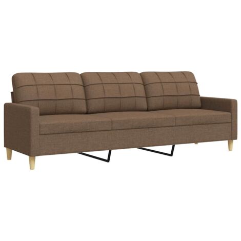 Canapé à 3 places，Sofa pour Salon，Banquette Marron 210 cm Tissu CFW905132