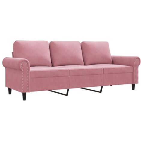 Canapé à 3 places,Sofa pour Salon,Banquette Rose 180 cm Velours CFW123949