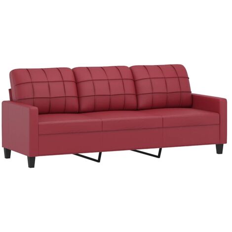 Canapé à 3 places，Sofa pour Salon，Banquette Rouge bordeaux 180 cm Similicuir CFW860071