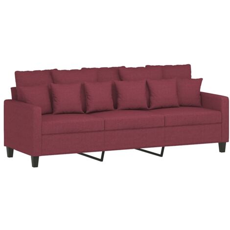 Canapé à 3 places，Sofa pour Salon，Banquette Rouge bordeaux 180 cm Tissu CFW156357