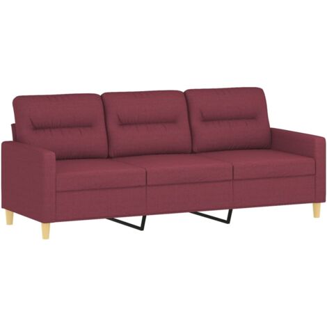 Canapé à 3 places，Sofa pour Salon，Banquette Rouge bordeaux 180 cm Tissu CFW484482